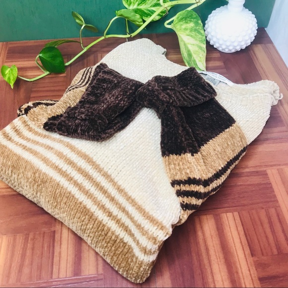 vsco brown chenille oversized boyfriend sweater - Picture 3 of 6